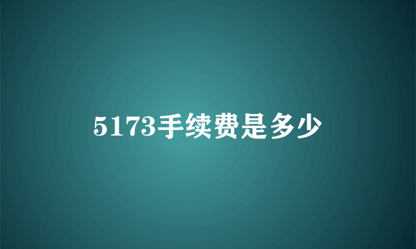 5173手续费是多少