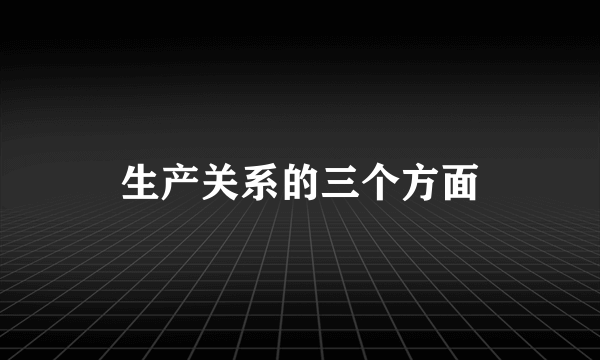 生产关系的三个方面