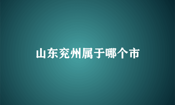 山东兖州属于哪个市