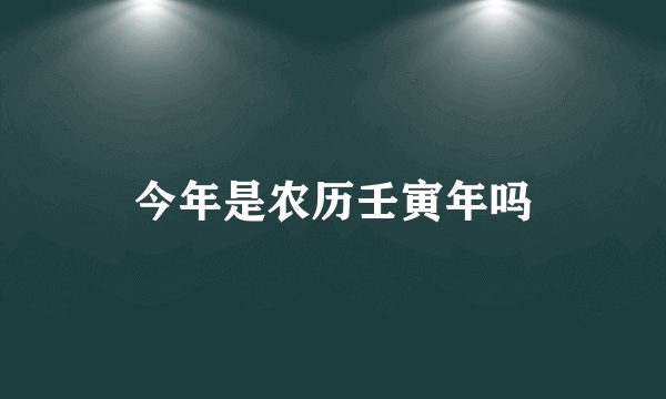 今年是农历壬寅年吗