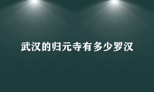 武汉的归元寺有多少罗汉