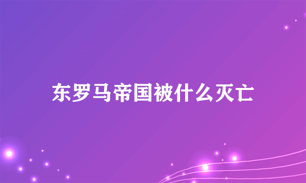 东罗马帝国被什么灭亡