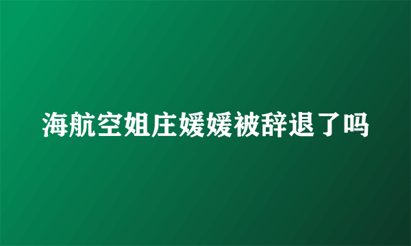 海航空姐庄媛媛被辞退了吗