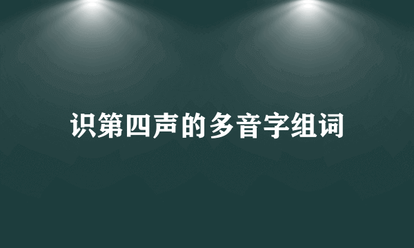 识第四声的多音字组词