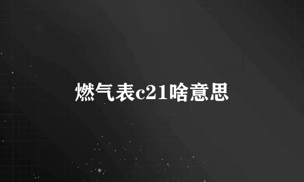 燃气表c21啥意思