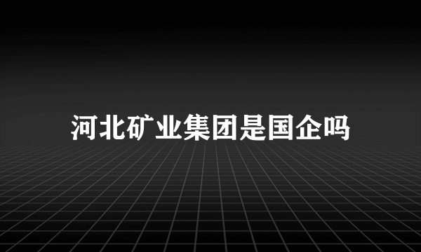 河北矿业集团是国企吗