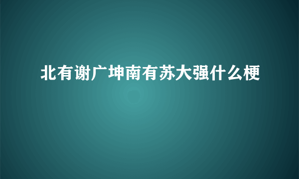 北有谢广坤南有苏大强什么梗