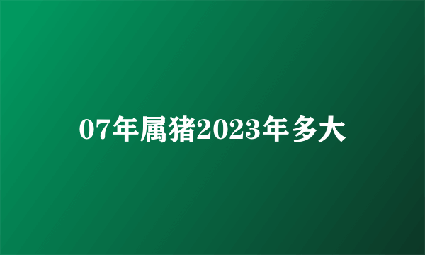 07年属猪2023年多大