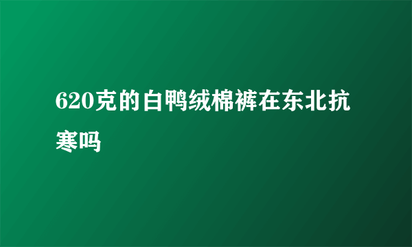 620克的白鸭绒棉裤在东北抗寒吗