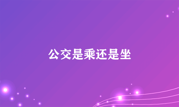 公交是乘还是坐