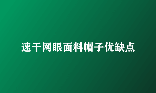 速干网眼面料帽子优缺点