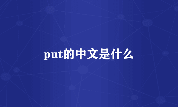 put的中文是什么