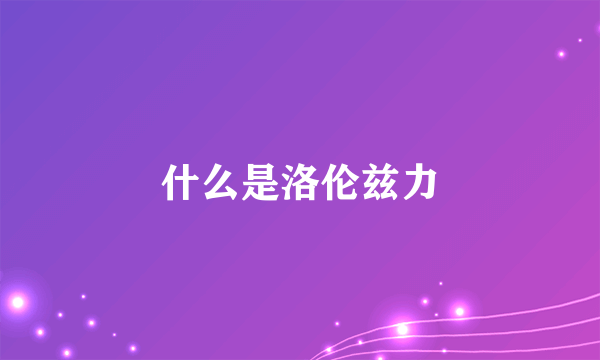 什么是洛伦兹力