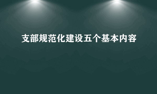 支部规范化建设五个基本内容