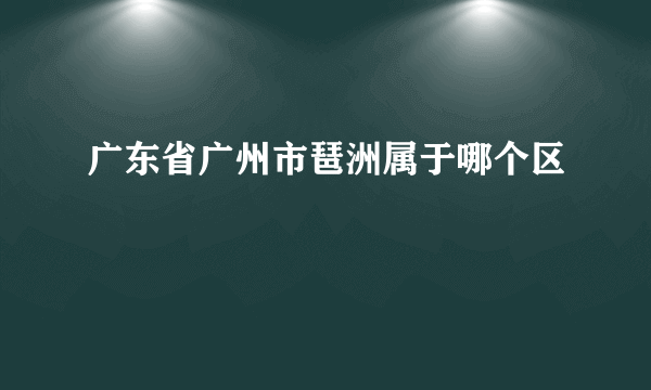 广东省广州市琶洲属于哪个区