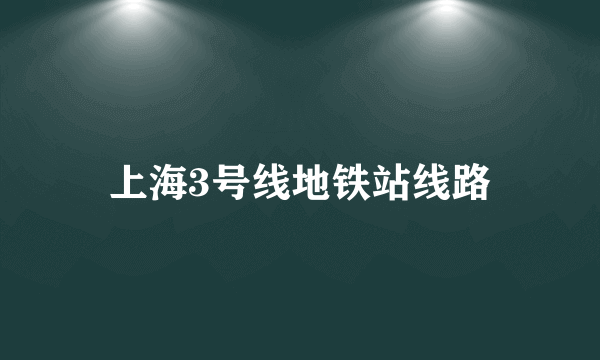 上海3号线地铁站线路