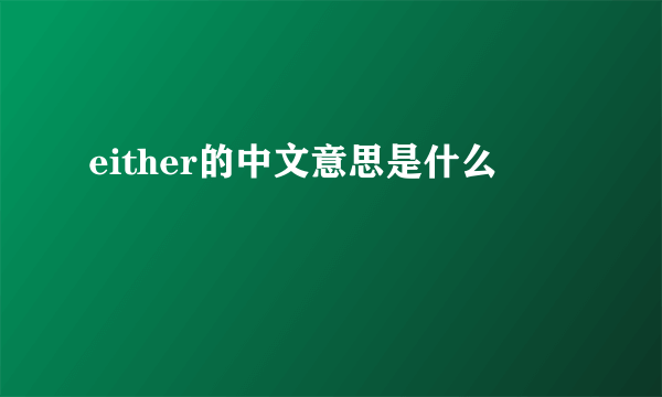 either的中文意思是什么