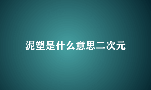 泥塑是什么意思二次元