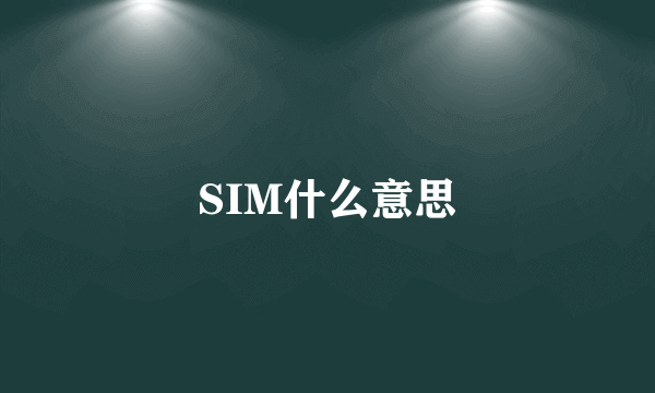 SIM什么意思