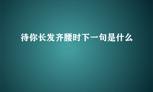 待你长发齐腰时下一句是什么