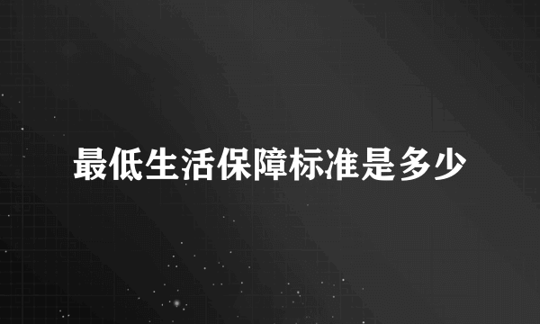 最低生活保障标准是多少