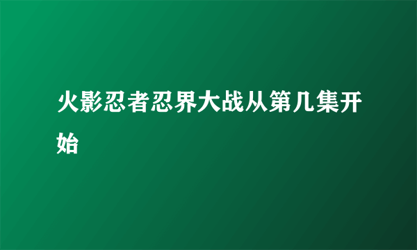 火影忍者忍界大战从第几集开始