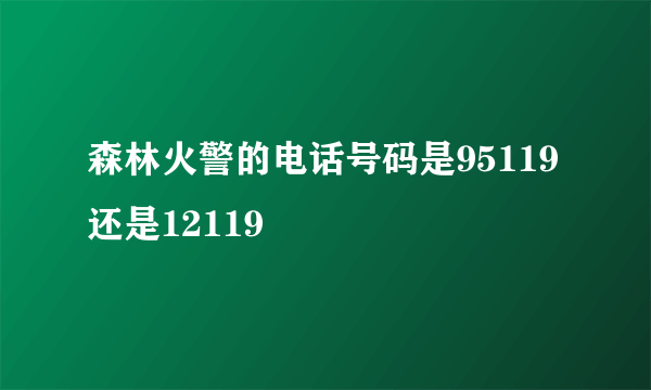 森林火警的电话号码是95119还是12119