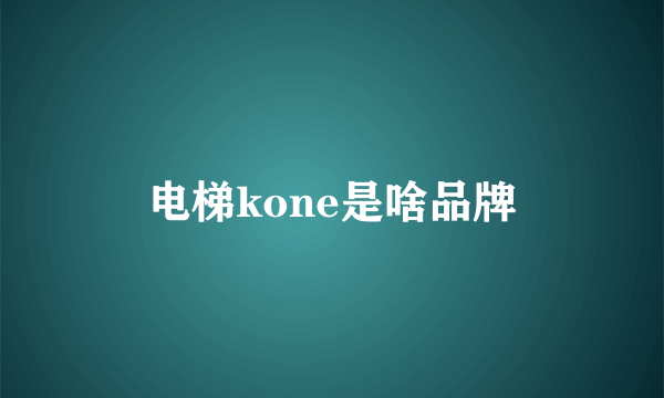 电梯kone是啥品牌