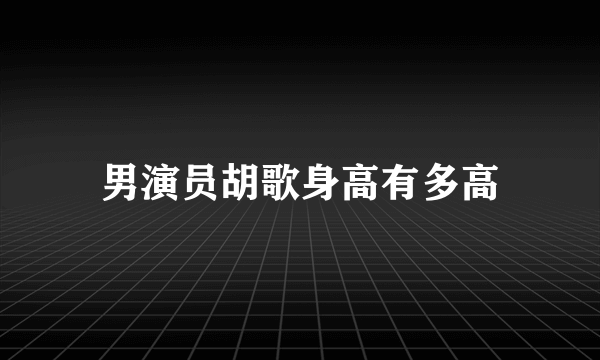 男演员胡歌身高有多高