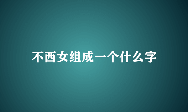 不西女组成一个什么字