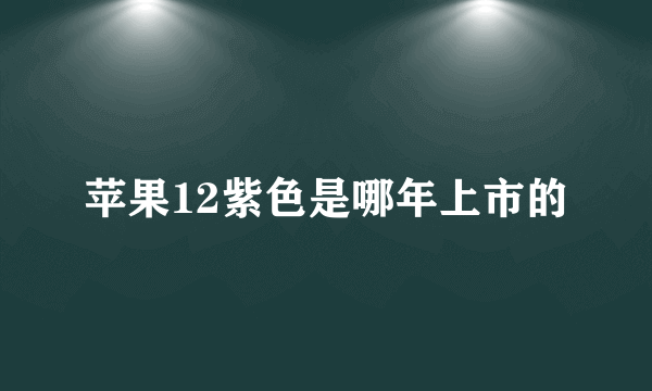 苹果12紫色是哪年上市的