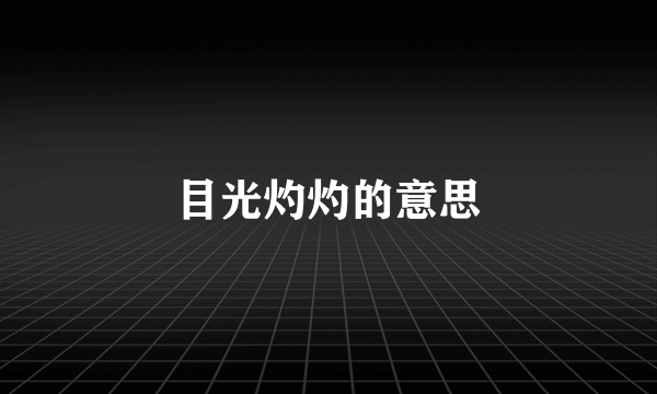 目光灼灼的意思