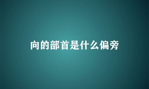 向的部首是什么偏旁