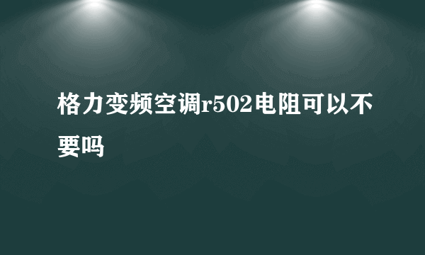 格力变频空调r502电阻可以不要吗