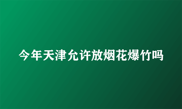 今年天津允许放烟花爆竹吗