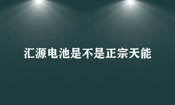 汇源电池是不是正宗天能