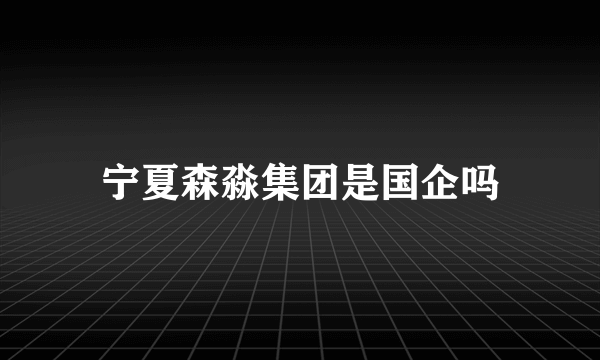 宁夏森淼集团是国企吗