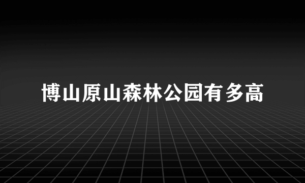 博山原山森林公园有多高