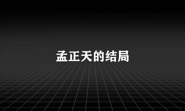 孟正天的结局