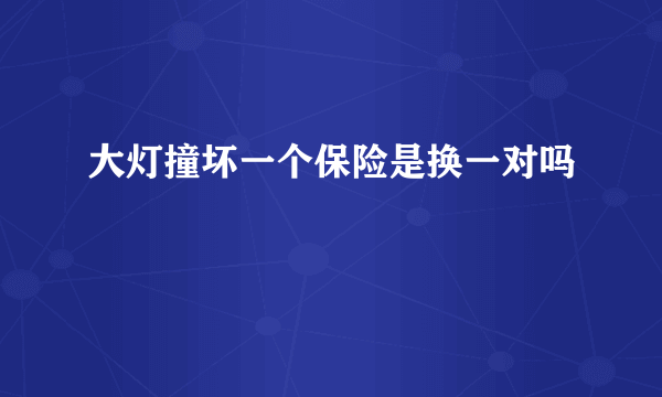 大灯撞坏一个保险是换一对吗