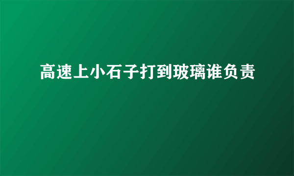 高速上小石子打到玻璃谁负责