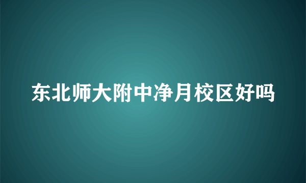 东北师大附中净月校区好吗