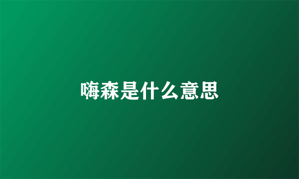 嗨森是什么意思