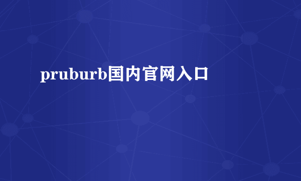 pruburb国内官网入口