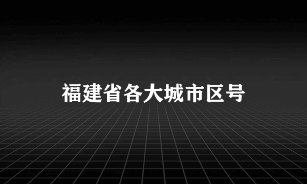 福建省各大城市区号