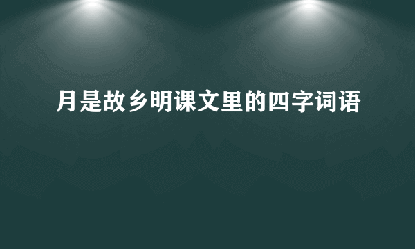 月是故乡明课文里的四字词语