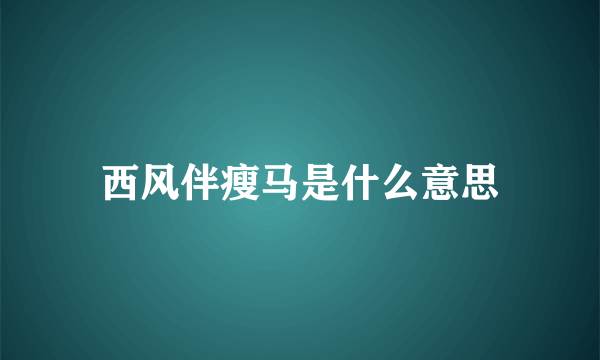 西风伴瘦马是什么意思