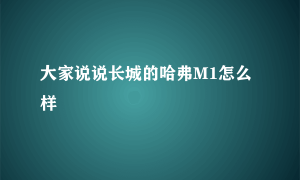 大家说说长城的哈弗M1怎么样