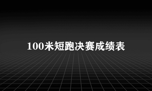 100米短跑决赛成绩表