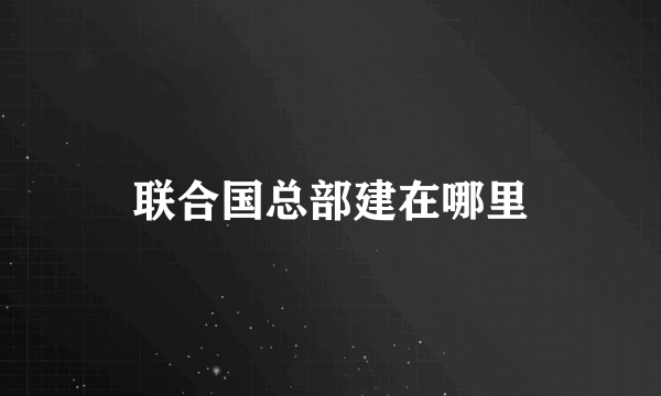 联合国总部建在哪里